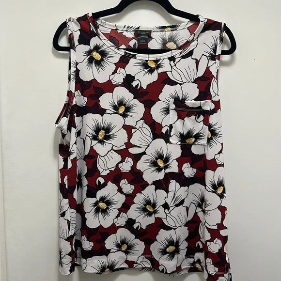 Anne Taylor Floral Tank Top Size Large - Picture 1 of 5